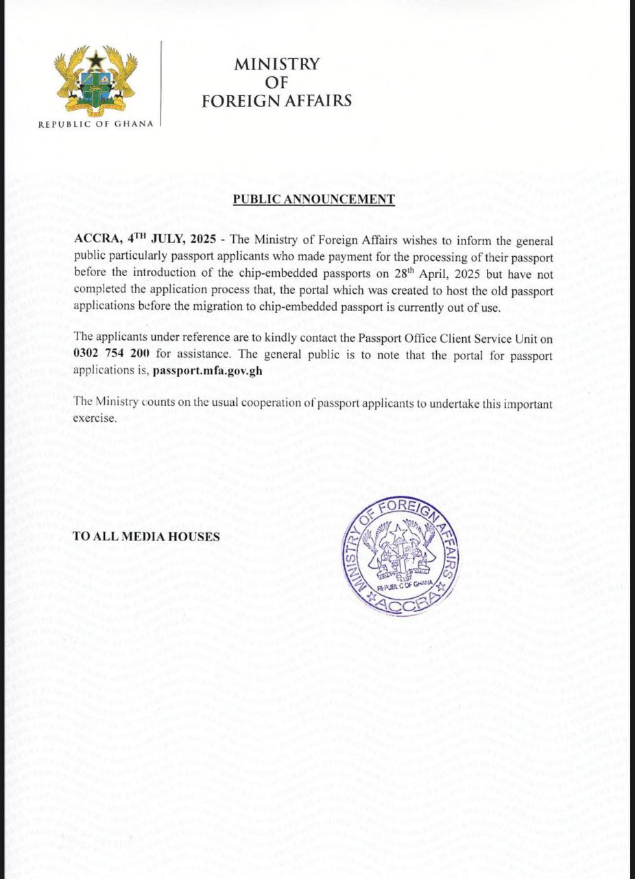 NEW: Ministry of Foreign Affairs Announces Update for Passport Applicants