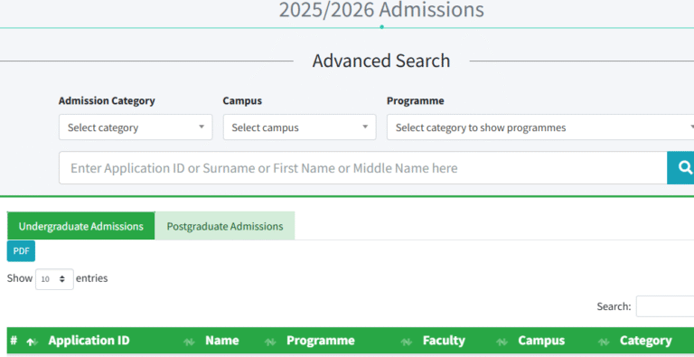 UDS Admission List Checker 2025/2026