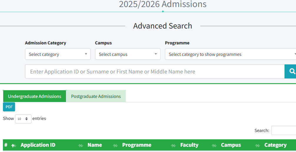 UDS Admission List Checker 2025/2026