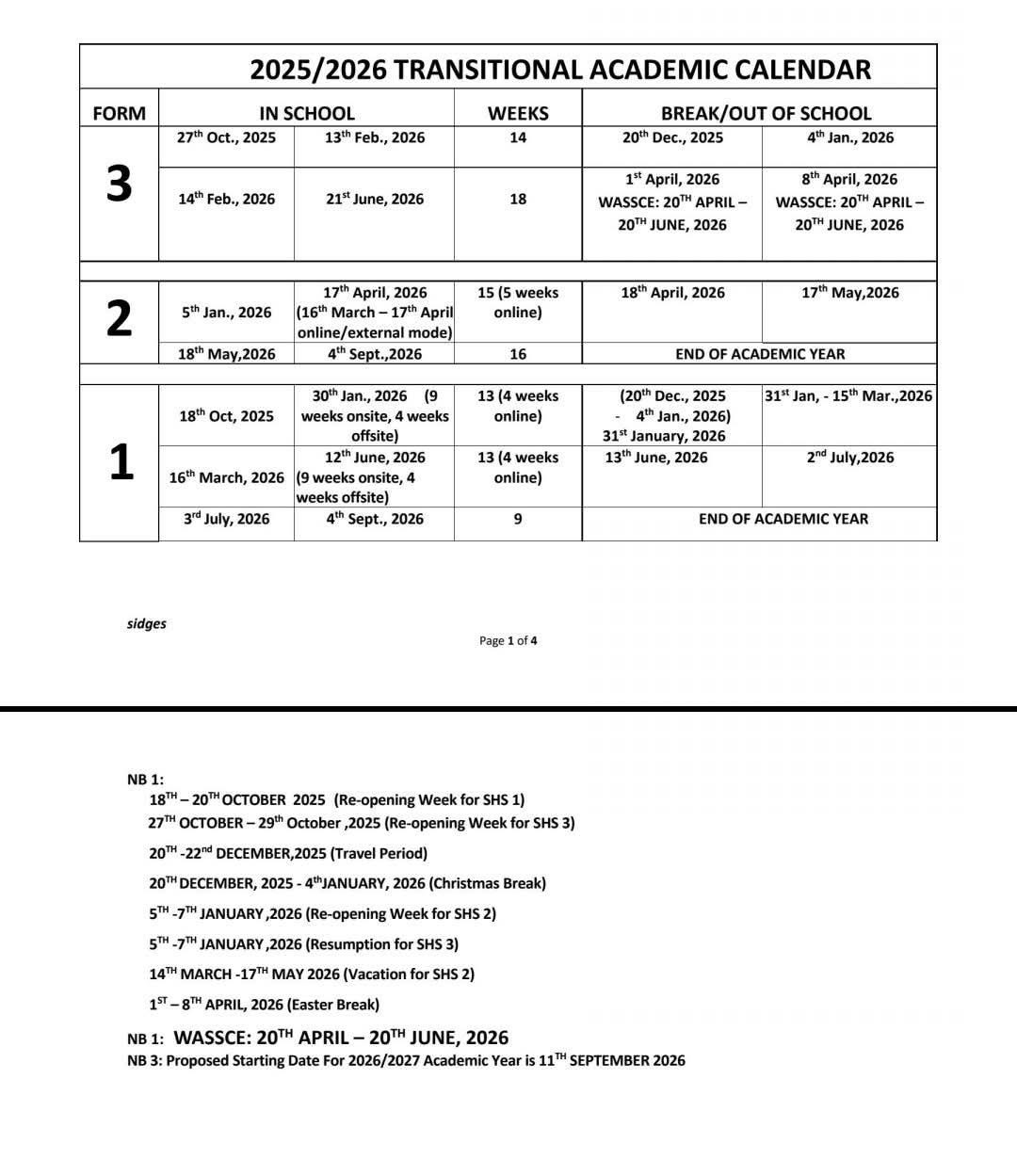 GES Releases 2025/2026 Academic Calendar for SHS Schools