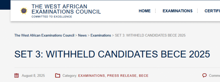 2025 BECE Results Update: WAEC Ghana Releases Withheld Candidates List