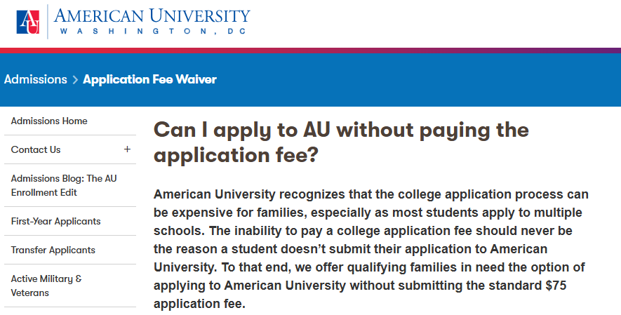 fee waiver