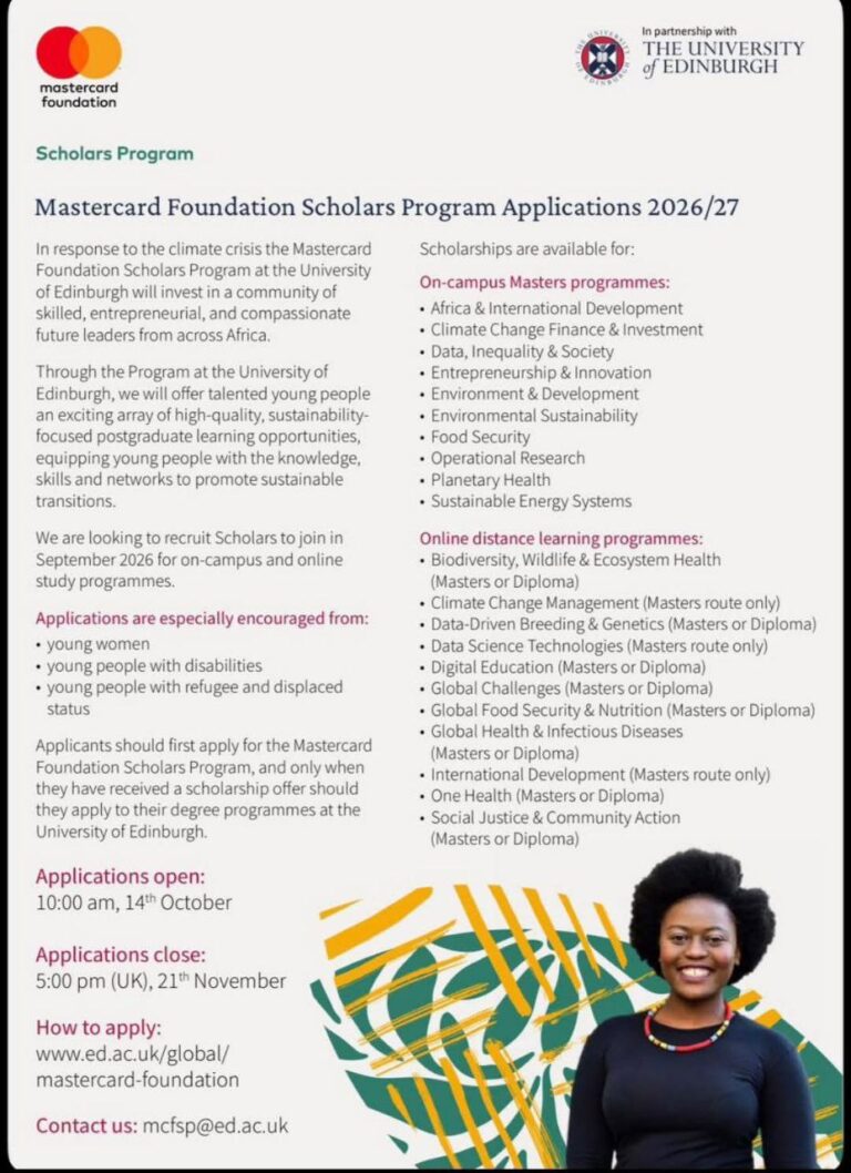 Guide to Applying for the Mastercard Foundation Scholars Program at the University of Edinburgh