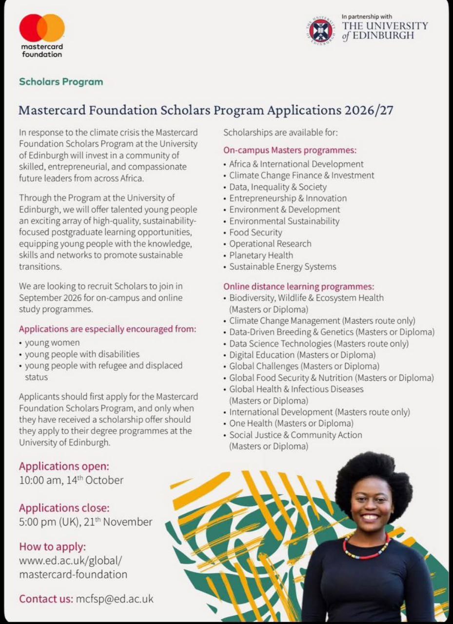 Guide to Applying for the Mastercard Foundation Scholars Program at the University of Edinburgh