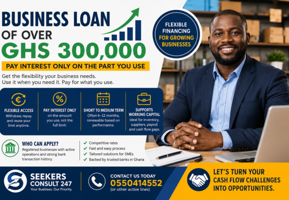 How to Apply for a Business Loan of Over GHS 300,000 and Pay Interest Only on the Part You Use